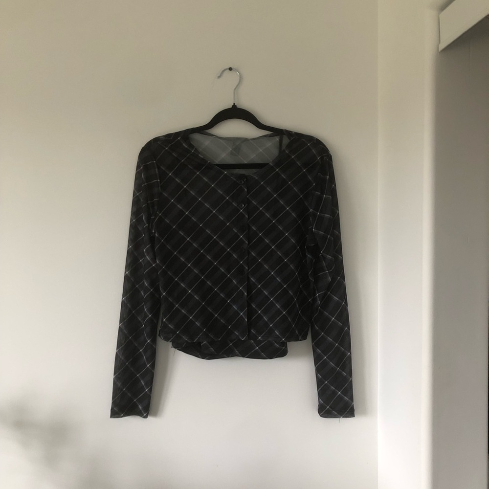 BNWT Forever 21 Sheer Plaid Matching Tank and Cardigan | Size L